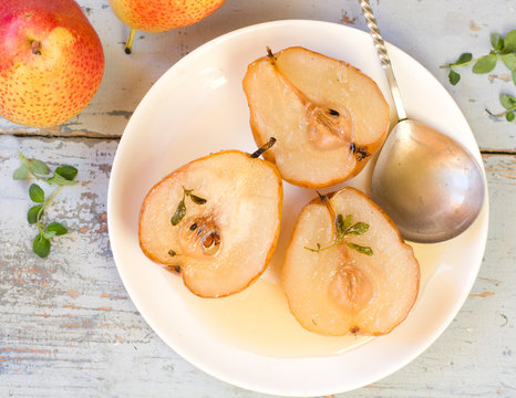 Roasted Pears With Honey And Thyme