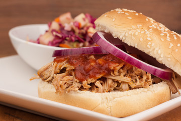 Pulled Pork BBQ Sandwich with Apple Cole Slaw
