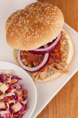 Pulled Pork BBQ Sandwich with Apple Cole Slaw