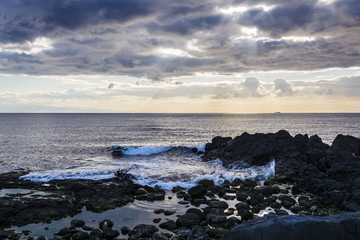 Sky with clouds over the sea at Giardini-Naxos, Sicily, Italy
