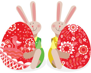 Two Easter rabbit