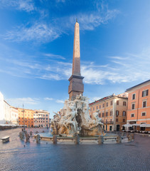 Fototapeta na wymiar Fountain of the Four Rivers. Piazza Navona, Rome. Italy