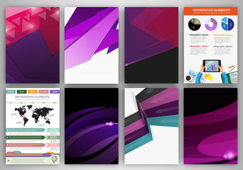 Creative purple backgrounds and abstract concept vector icons