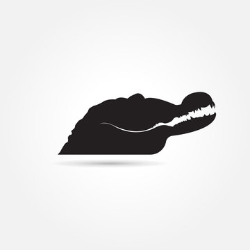Animals in black Vector image of an crocodile on  background