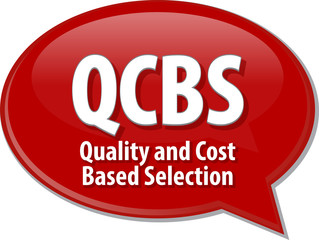 QCBS acronym word speech bubble illustration