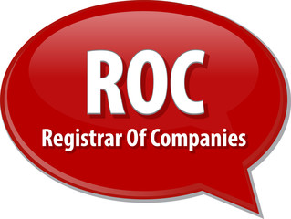 ROC acronym word speech bubble illustration