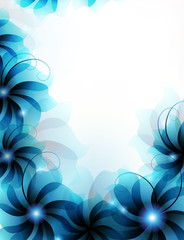 Fototapeta na wymiar Abstract blue flowers