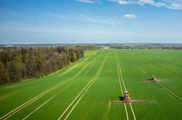 Aerial view of the tractor