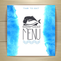 Seafood menu design with fish