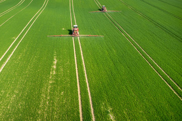 Aerial view of the tractor