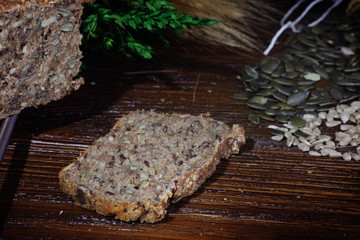 delicious slice of homemade bread with whole grains