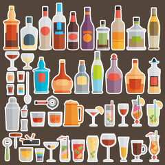 Drinks and beverages icon set