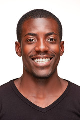 portrait of handsome young black african smiling man