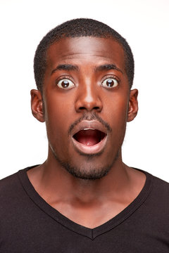 portrait of handsome young black african smiling man