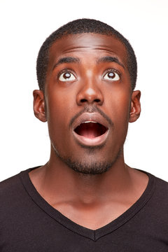 portrait of handsome young black african smiling man