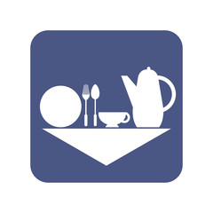 Table service restaurant, kitchen, vector concept
