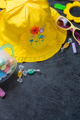 Children's summer yellow hat  