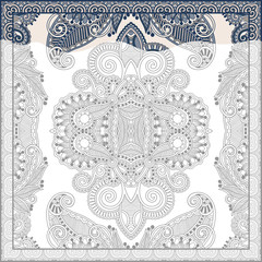 unique coloring book square page for adults - floral authentic c