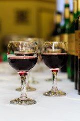 Glasses of red wine