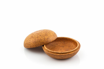 Small wooden box or container palm wood product, handicraft .