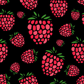 Raspberry seamless pattern for your design