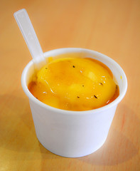 passion fruit ice cream in white cup