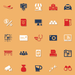 Application classic color icons with shadow