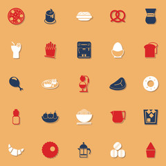 Easy meal classic color icons with shadow
