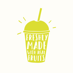 Freshly made with real fruits. Juice or smoothie cup to go - 84025900