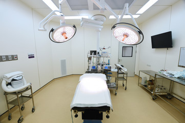 equipment and medical devices in modern operating room 