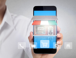 Modern mobile phone in  hand