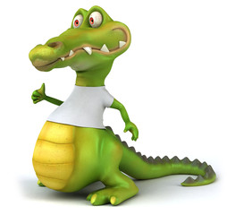 Fototapeta premium Crocodile with a white tshirt