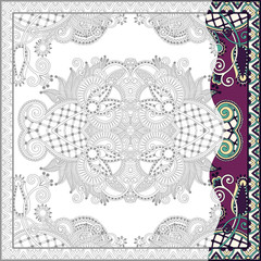 unique coloring book square page for adults - floral authentic c