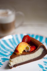 Chocolate cheesecake with fruits