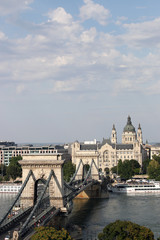 Obraz premium Chain bridge on Danube river Budapest