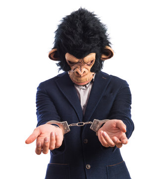 Monkey man with handcuffs
