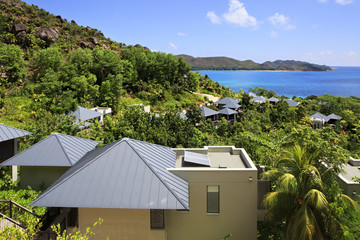 Villas on the hotel Raffles Praslin Seychelles.