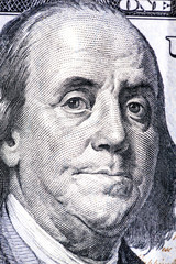 Portrait of Benjamin Franklin macro