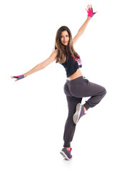 Teenager girl dancing hip hop © luismolinero