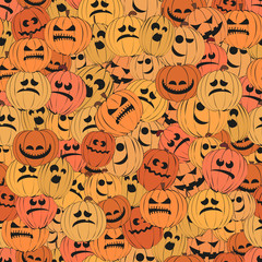 Seamless pattern with pumpkins. Halloween