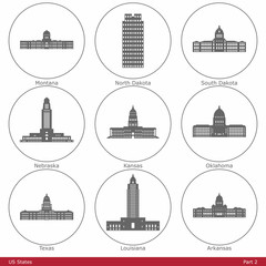 US States - symbolized by the State Capitols (Part 2)