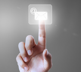 pushing  button on atouch screen interface