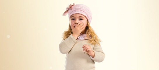 Kid doing surprise gesture