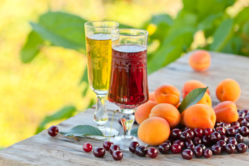 Sweet wine with fruits