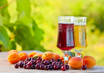 Sweet wine and fruits