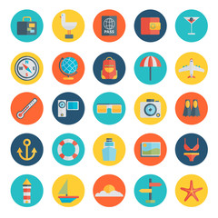 Modern flat icons vector collection in stylish colors 