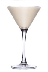 Alexander alcoholic cocktail on white