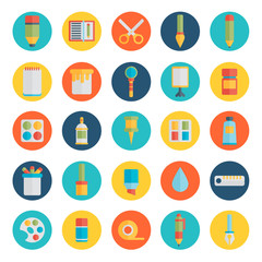 Colored flat design vector illustration icons set 
