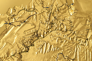 Eiskristalle auf Gold fotografiert