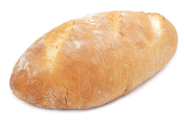Loaf of bread isolated on white background.
